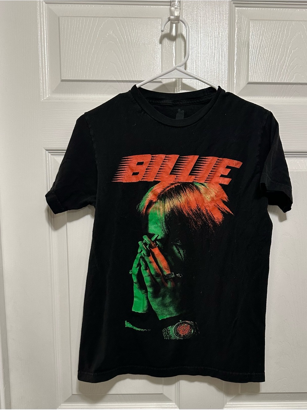 Billie Eilish Black Short-Sleeve Tee with Orange and Green Graphic